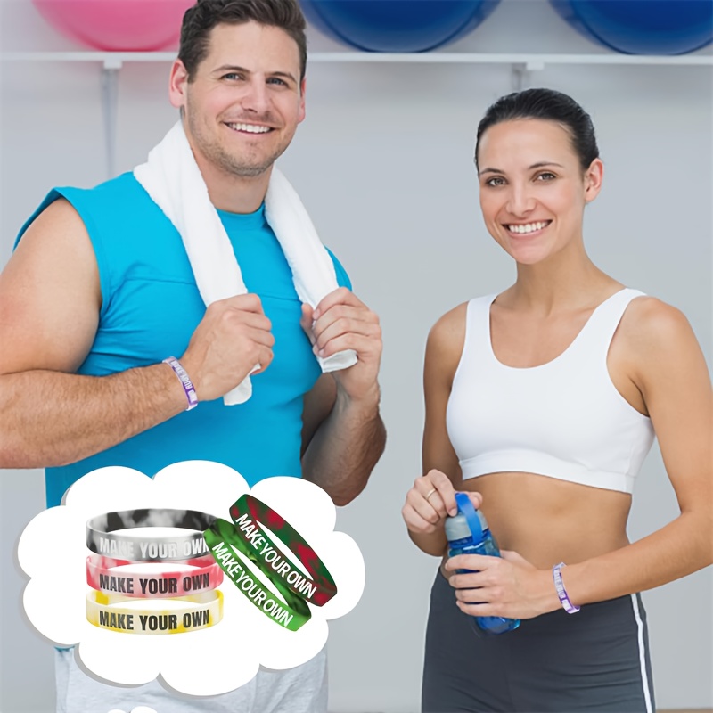 49pcs Custom Silicone Bracelets with Letter Patterns